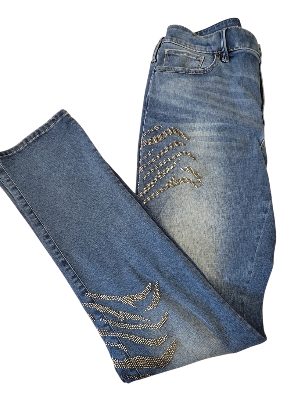 White House Black Market Jeans Slim Cut With Metal Studs Size 12L‎